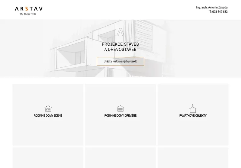 Homepage webu arstav.com