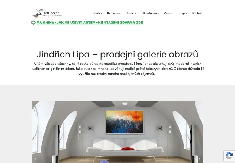 Homepage webu artlipa.cz