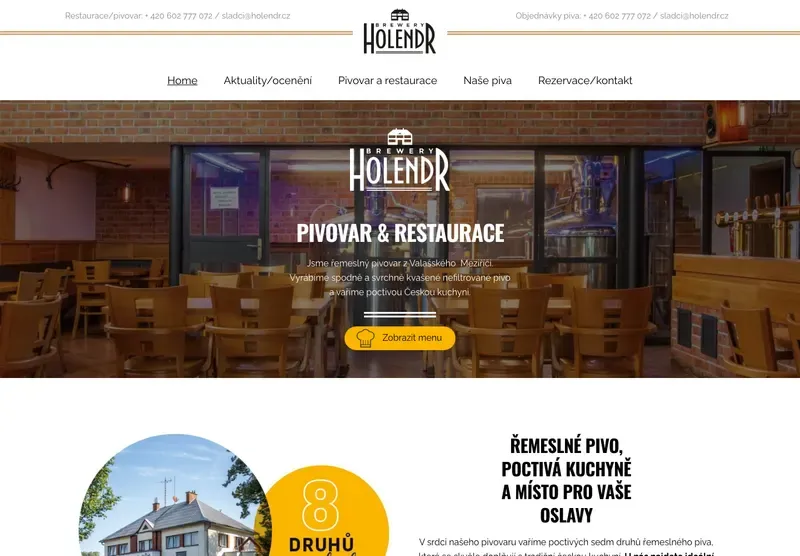 Homepage webu holendr.cz