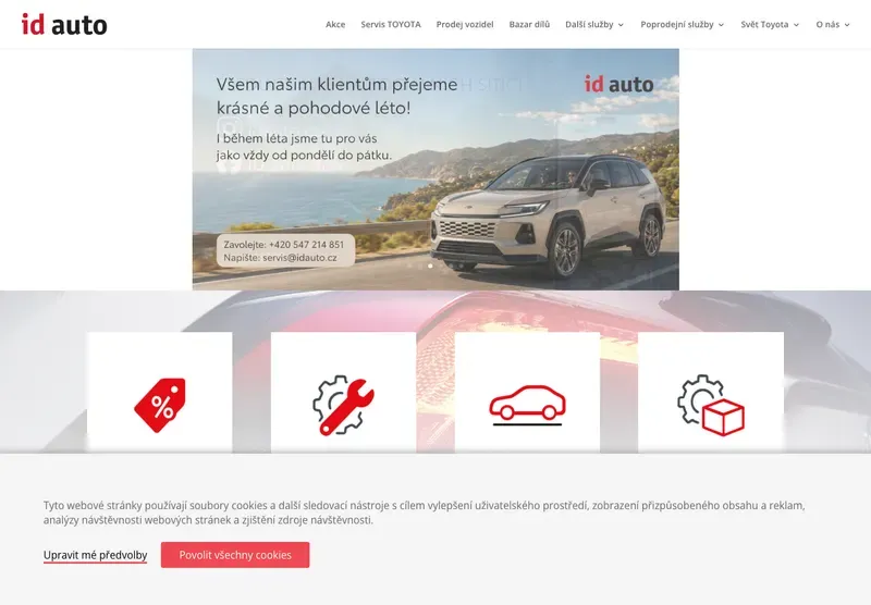 Homepage webu idauto.cz