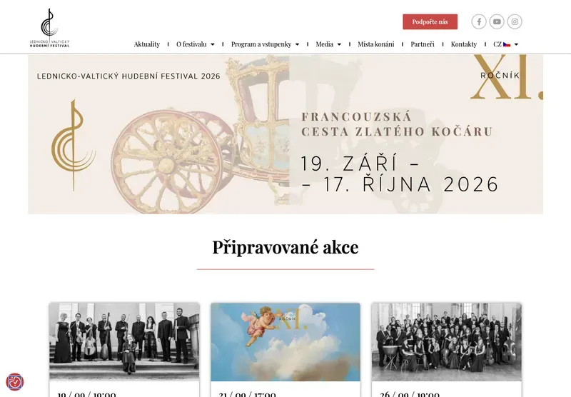 Homepage webu lvhf.cz