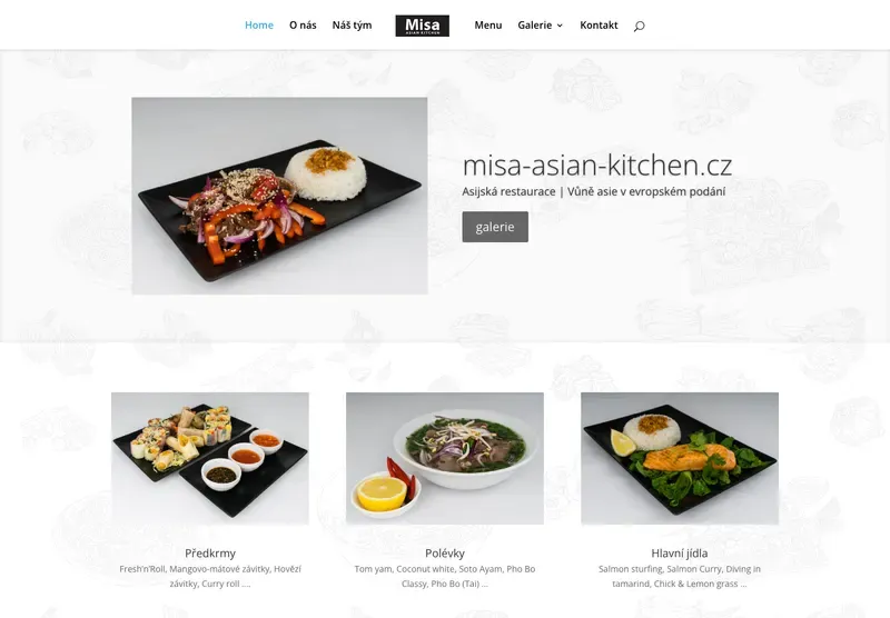 Homepage webu misa-asian-kitchen.cz