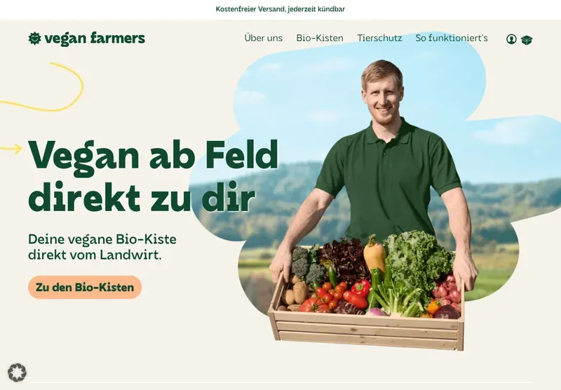 Homepage webu veganfarmers.de